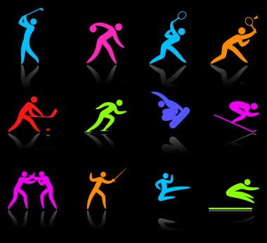 competative and olympic sports icon collection clipart