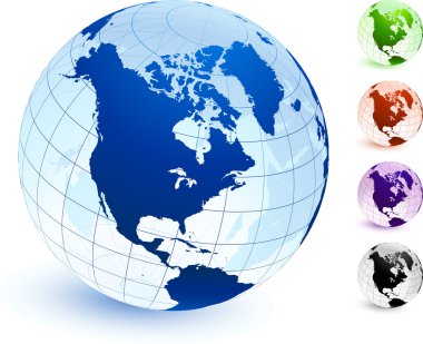 Multi Colored Globe set clipart