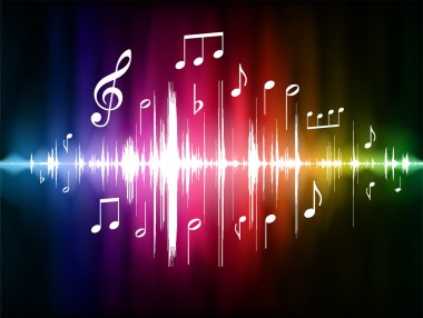 Color Spectrum Pulse with Musical Notes clipart