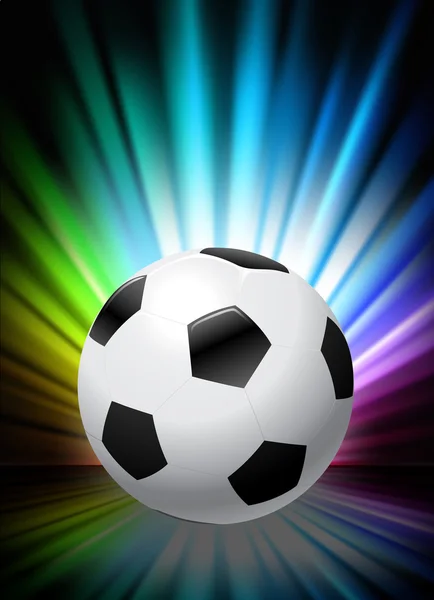 Soccer Ball on Abstract Spectrum Background — Stock Vector