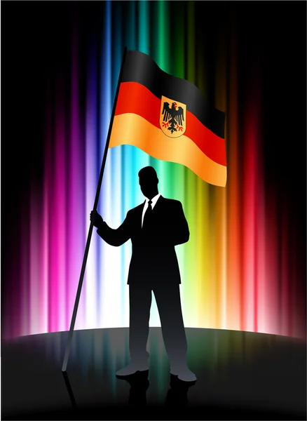A háttér absztrakt spektrum üzletember Németország zászló — Stock Vector
