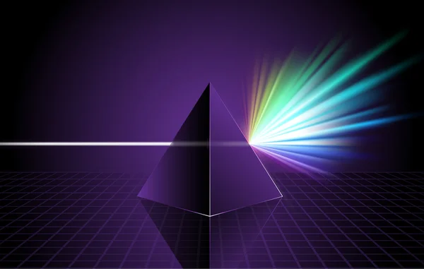Pirâmide no fundo colorido do espectro — Vetor de Stock