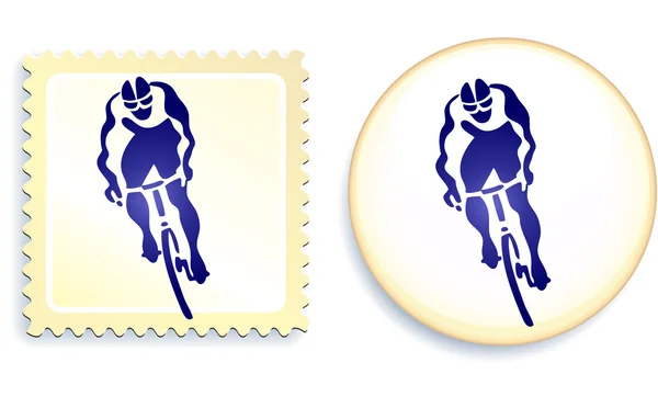 stock vector Cyclist Stamp and Button