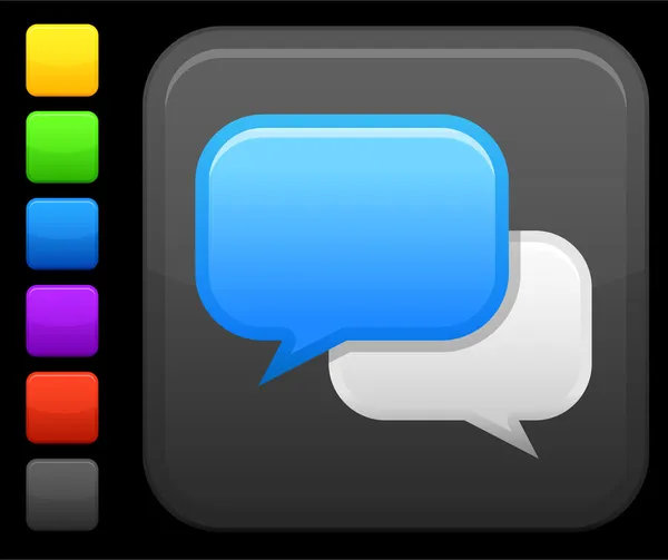 Icono de la sala de chat en el botón cuadrado de Internet — Archivo Imágenes Vectoriales