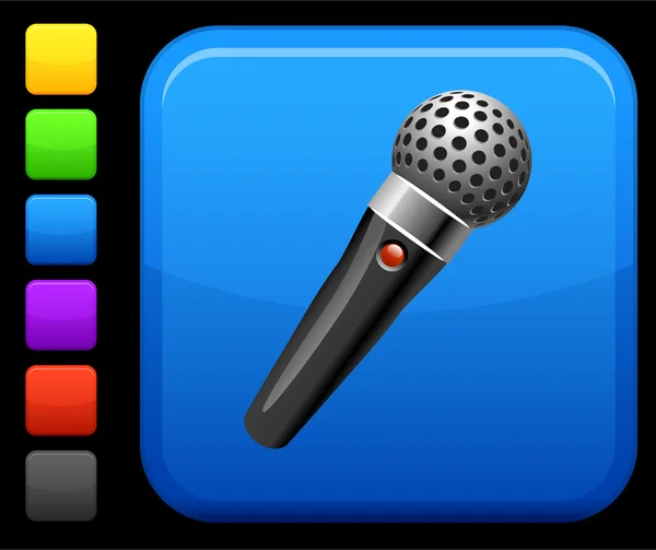 Mikrofon ikon-a tér internet gomb — Stock Vector