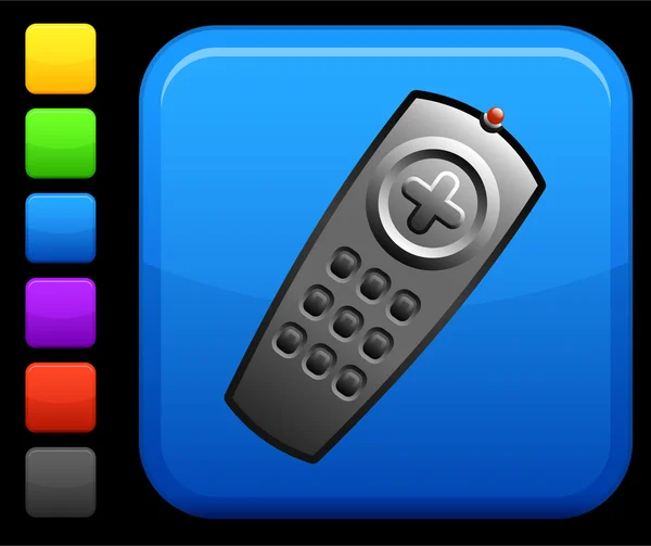 Remote control icon on square internet button — Stock Vector