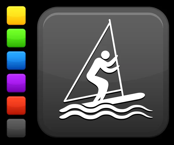 Bastone figura icona a vela su piazza internet pulsante — Vettoriale Stock