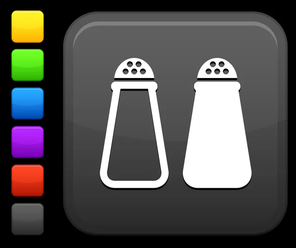 Sól i pieprz ikona na placu internet przycisk — Wektor stockowy