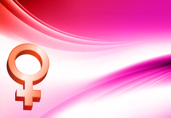 Vrouwelijke symbool op abstracte kleur achtergrond — Stockvector