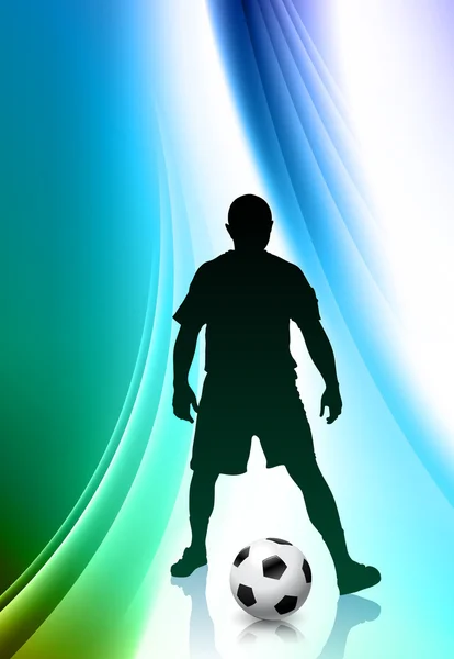 Fußballer auf abstraktem Farbhintergrund — Stockvektor
