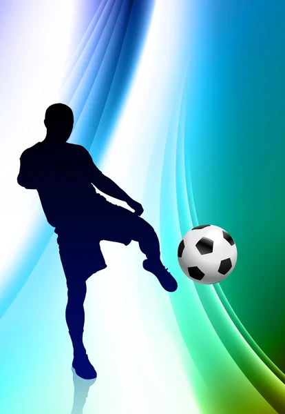 抽象的な色の背景上のサッカーの選手 — ストックベクタ