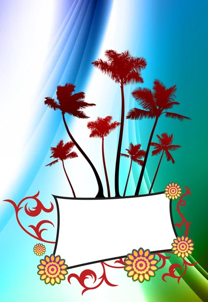 Cadre tropical sur fond de couleur abstrait — Image vectorielle