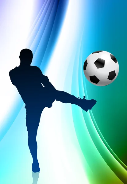 Jugador de fútbol en fondo de color abstracto — Archivo Imágenes Vectoriales