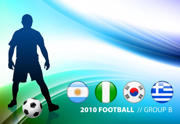 World Soccer Football Group B em fundo de cor abstrata — Vetor de Stock