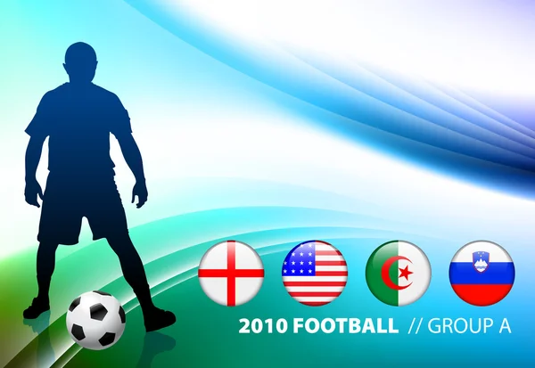 World Soccer Football Group C em fundo de cor abstrata — Vetor de Stock