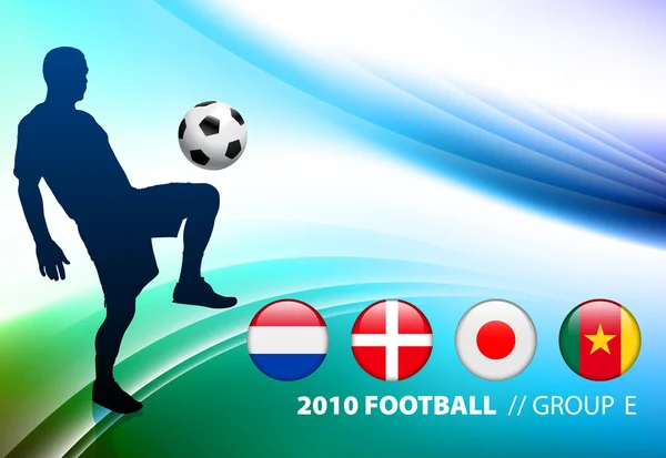 World Soccer Football Group E su sfondo astratto di colore — Vettoriale Stock