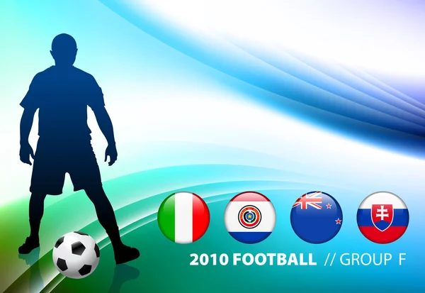 World Soccer Football Group F su sfondo astratto di colore — Vettoriale Stock