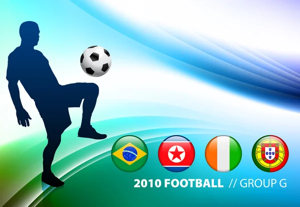 World Soccer Football Group G su sfondo astratto di colore — Vettoriale Stock
