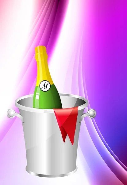Champagne su sfondo di colore astratto — Vettoriale Stock