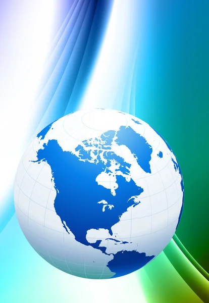 Globe op abstracte kleur achtergrond — Stockvector