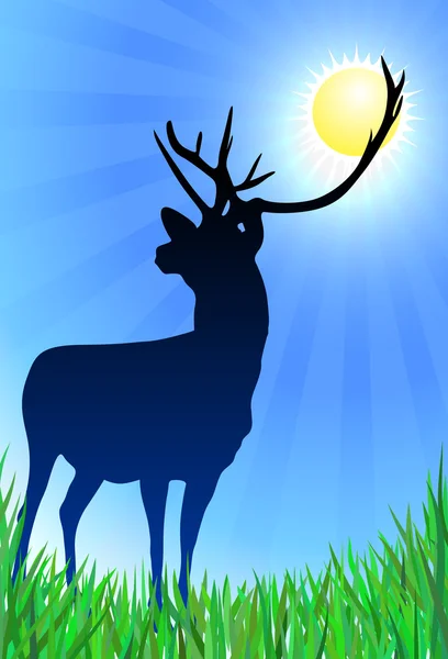 鹿的自然背景 — 图库矢量图片