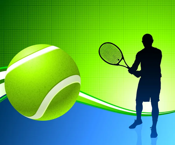 Jugador de tenis en fondo abstracto — Vector de stock