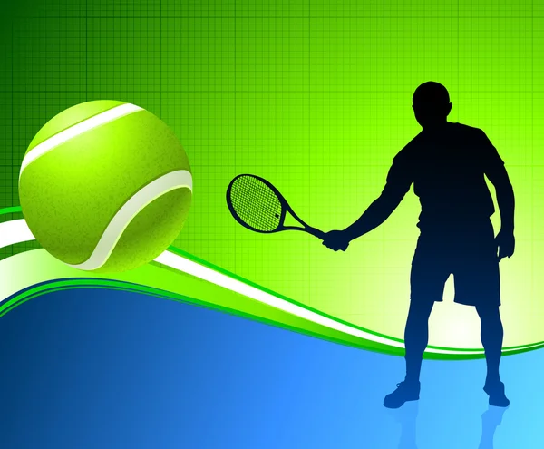 Tennis Player on Abstract Background — Stock Vector