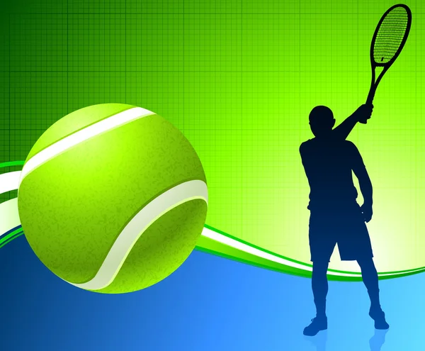 Tennis Player on Abstract Background — Stock Vector