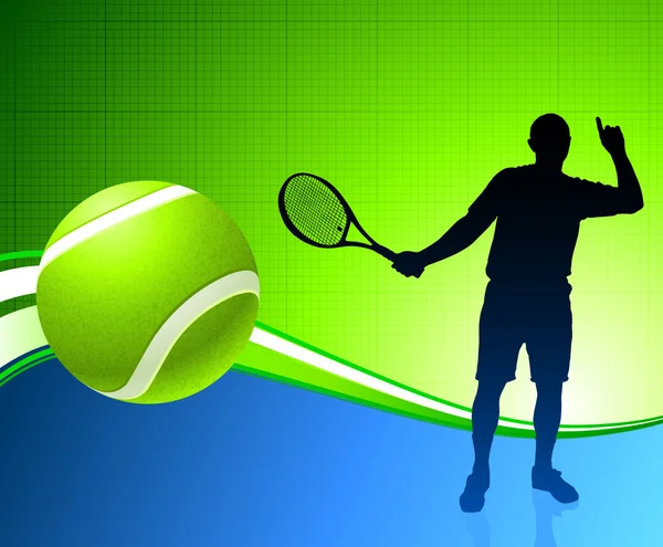 抽象的な背景上のテニス選手 — ストックベクタ