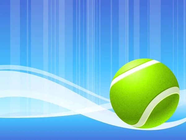 Tennisboll på abstrakt blå bakgrund — Stock vektor