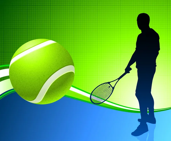 Jugador de tenis en fondo abstracto — Archivo Imágenes Vectoriales