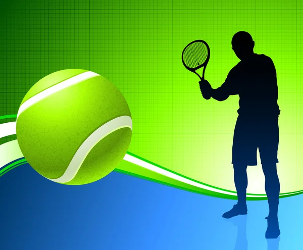 Jogador de tênis em fundo abstrato — Vetor de Stock