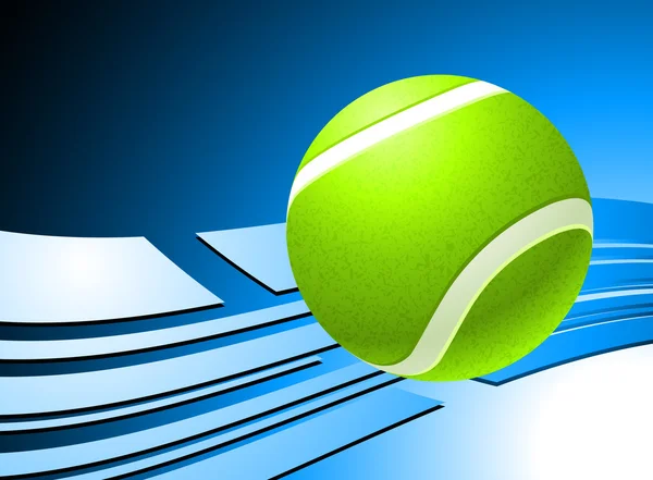 Bola Tenis di Latar Belakang Biru Abstrak - Stok Vektor