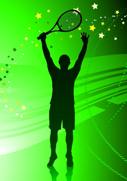 Tennisser op abstracte groene achtergrond — Stockvector