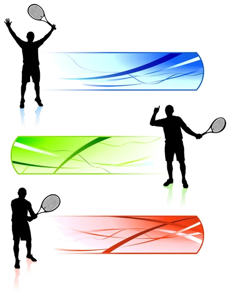 バナーのテニス選手 — ストックベクタ