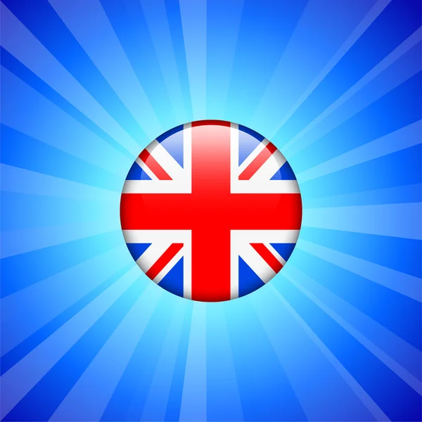 Britain Flag Icon on Internet Button — Stock Vector