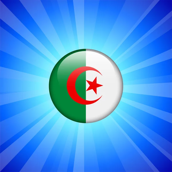 Cezayir bayrağı simgesi Internet düğmesini — Stok Vektör