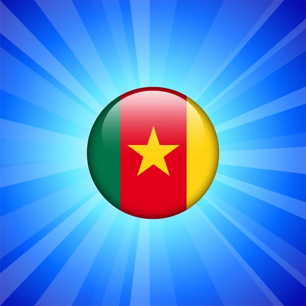Εικονίδιο σημαία του Καμερούν στο Διαδίκτυο κουμπί — Διανυσματικό Αρχείο