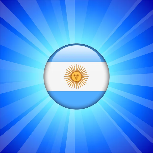 Argentina Flag Icon on Internet Button — Stock Vector