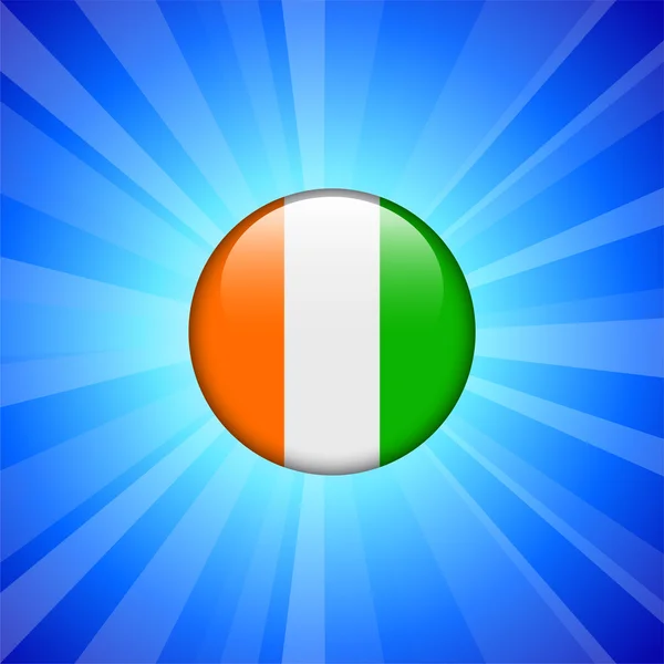 Icona bandiera Costa d'Avorio sul pulsante Internet — Vettoriale Stock