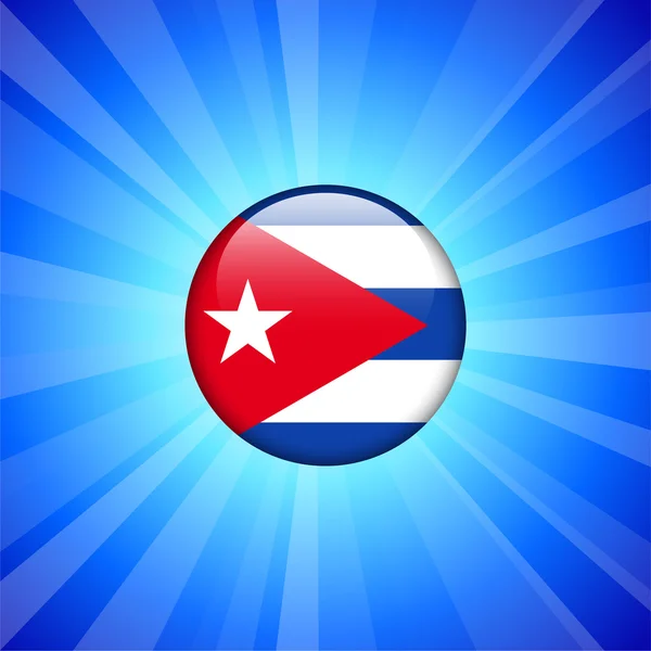 Kuba flaga ikona internet przycisk — Wektor stockowy