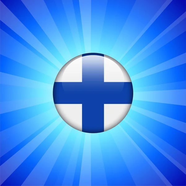 Finland Icona con bandiera sul pulsante Internet — Vettoriale Stock