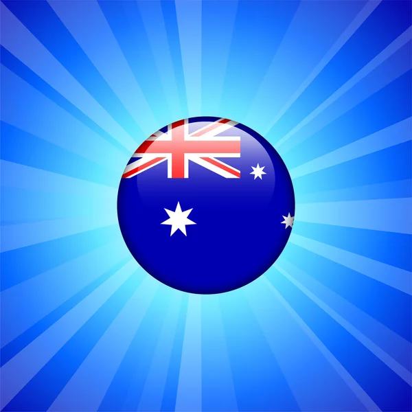 Australia Flag Icon on Internet Button — Stock Vector