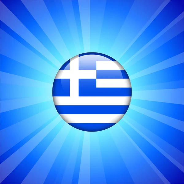 Grecia Icona di bandiera sul pulsante Internet — Vettoriale Stock