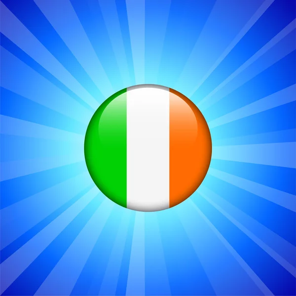 Irlanda Icona con bandiera sul pulsante Internet — Vettoriale Stock