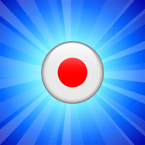 Japan Flag Icon on Internet Button — Stock Vector