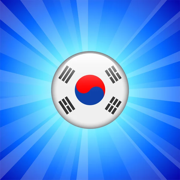Icône drapeau de Corée sur le bouton Internet — Image vectorielle