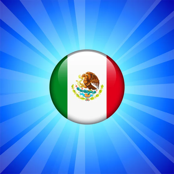 Ícone de bandeira do México no botão da Internet — Vetor de Stock