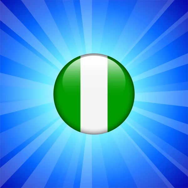 Icona bandiera Nigeria sul pulsante Internet — Vettoriale Stock