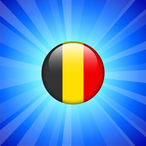 Icône drapeau belgique sur le bouton Internet — Image vectorielle